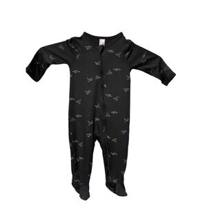 Modern Moments Gerber Baby 3-6M Black Origami Crane Viscose Zip Footed Sleeper